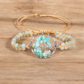 Tree-shaped Charm Double-strand Braided Bracelet
