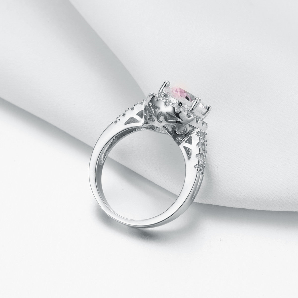 New Oval Cut  Crystal & Zircon Ring, European Style  Zircon Engagement Jewelry For Women