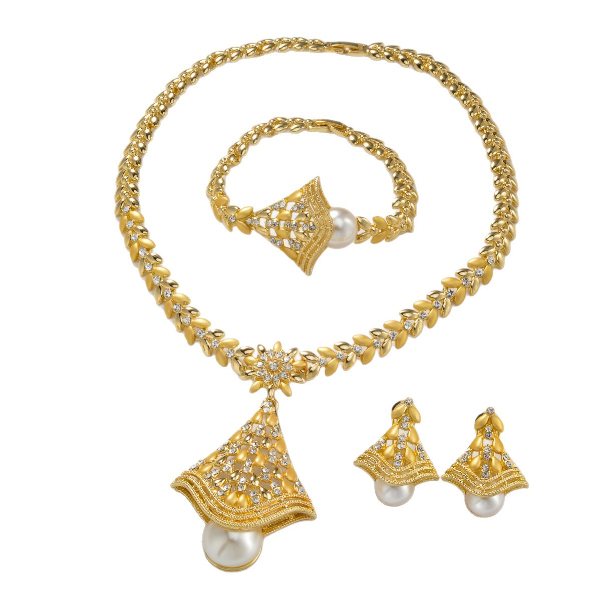 Jewelry 18k Gold-Plated Leaf Necklace